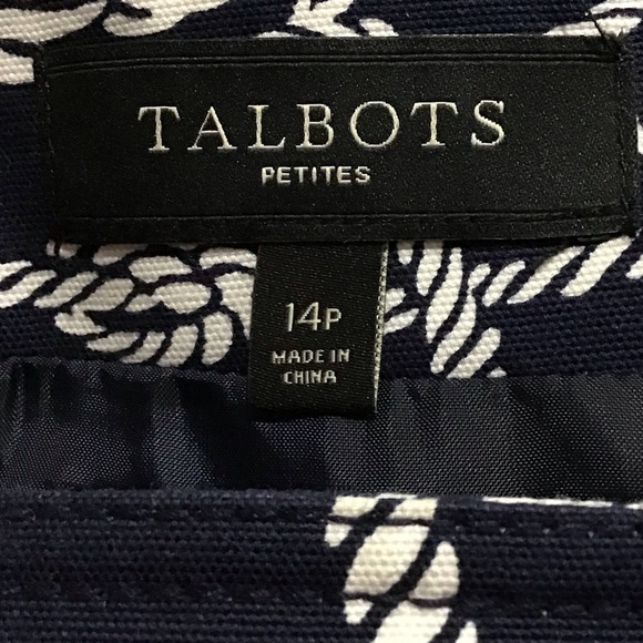 Talbots Nautical Rope Skirt With Pockets Navy Blue Size 14P - Picture 8 of 9